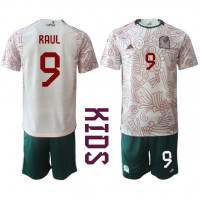 Koszulka piłkarska Meksyk Raul Jimenez #9 Strój wyjazdowy dla dzieci MŚ 2022 tanio Krótki Rękaw (+ Krótkie spodenki)